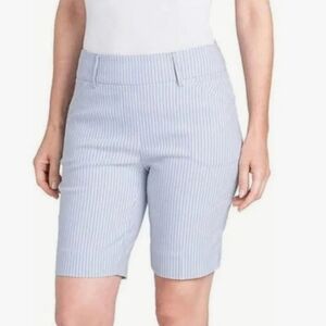 Hilary Radley Light Blue Striped Bermudas Shorts